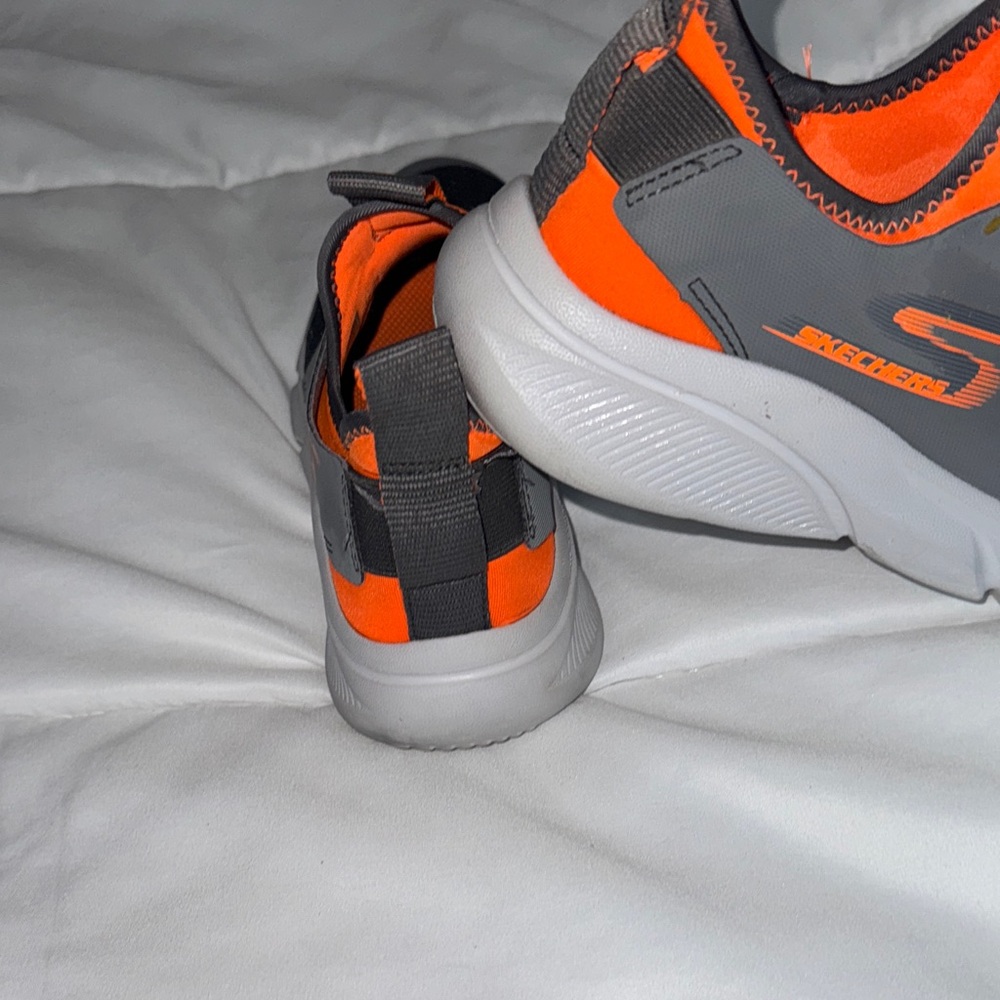 Skechers Gray and Orange Athletic Sneakers